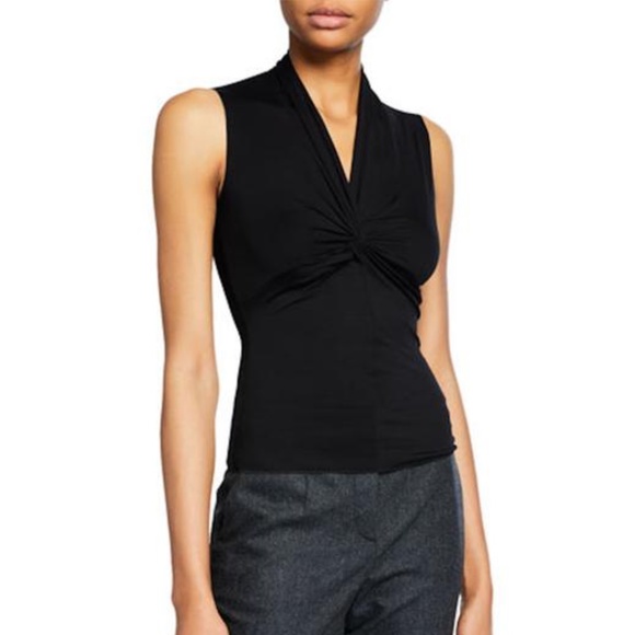 Emporio Armani Tops - 🏷️ NWT Black Jersey Sleeveless Ruched-front Blouse
